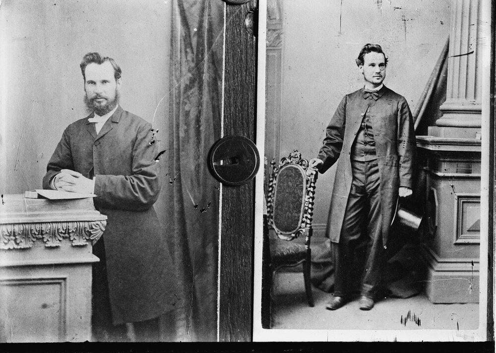 Full-length studio portraits of an unidentified man.