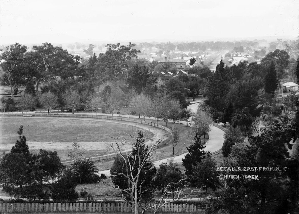 A view of part of Benalla from the Roman Catholic Church tower.