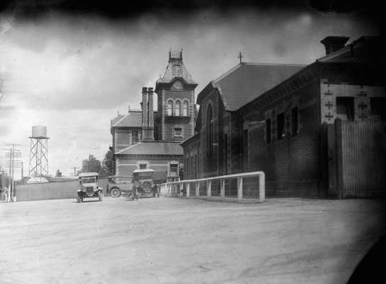 Part of the front elevation of the Benalla Railway Station.