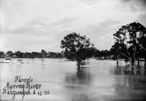 The Murray River in flood at Wahgunyah on 8th October 1906.
