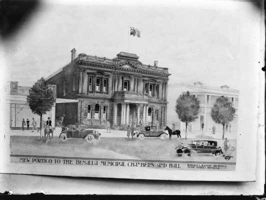 Benalla Municipal Chambers and Hall portico.