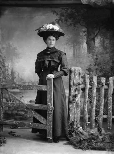 Studio portrait of Mrs. Sainsbury.