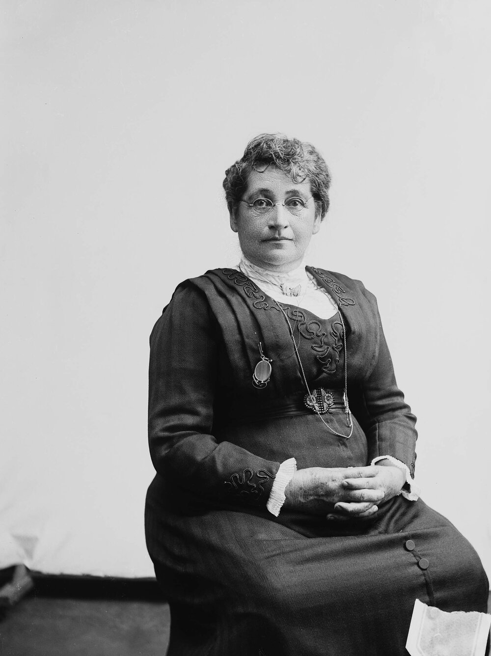 Portrait of an unidentified middle-aged woman.