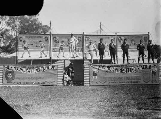 Harry Johns Boxing and Wrestling Troup tent stadium.