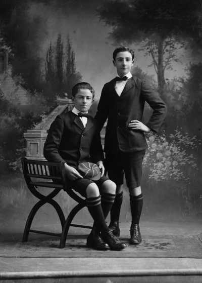Studio portrait of two young men.  Family name O&rsquo;Brien.