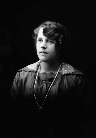 Studio portrait of a young woman.  Family name Griffin.