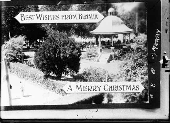 The Benalla Botanical Gardens and Band Rotunda.