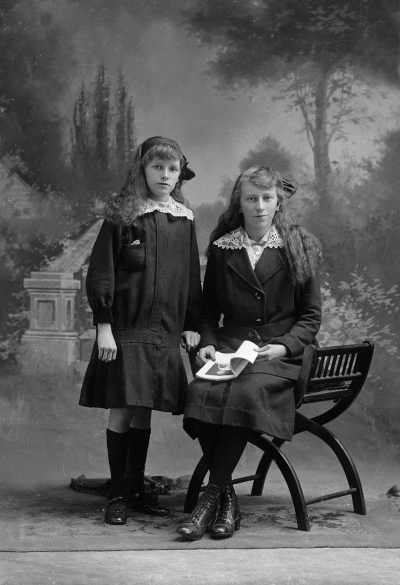 Studio portraits of  Misses Greenall.