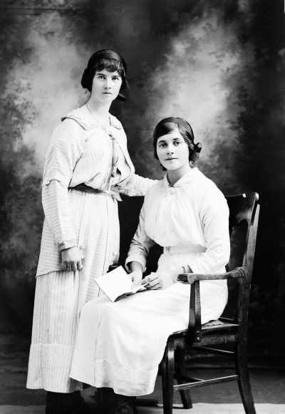 Studio portrait of two young women.