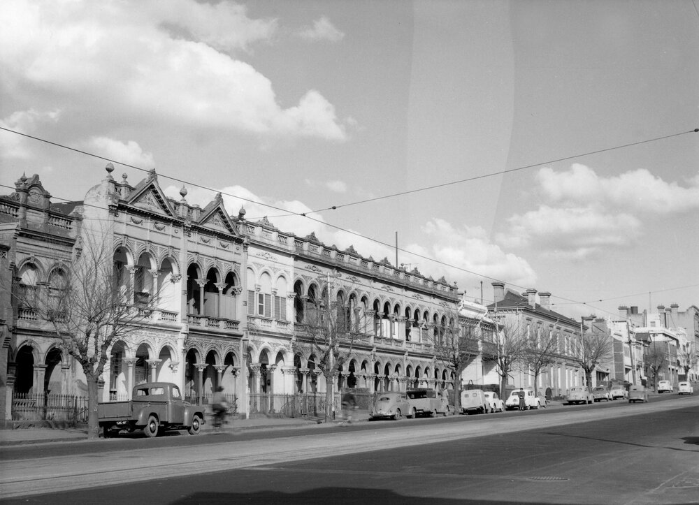 Dwellings in Nicholson Street, Fitzroy, Melbourne.
