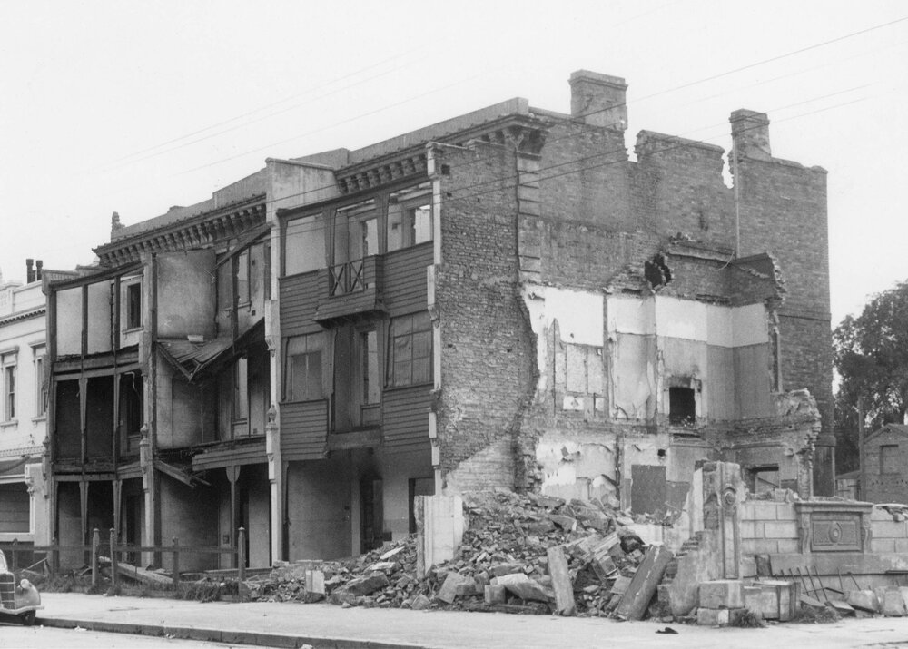 Buildings being demolished in Victoria Parade, Fitzroy, Melbourne.