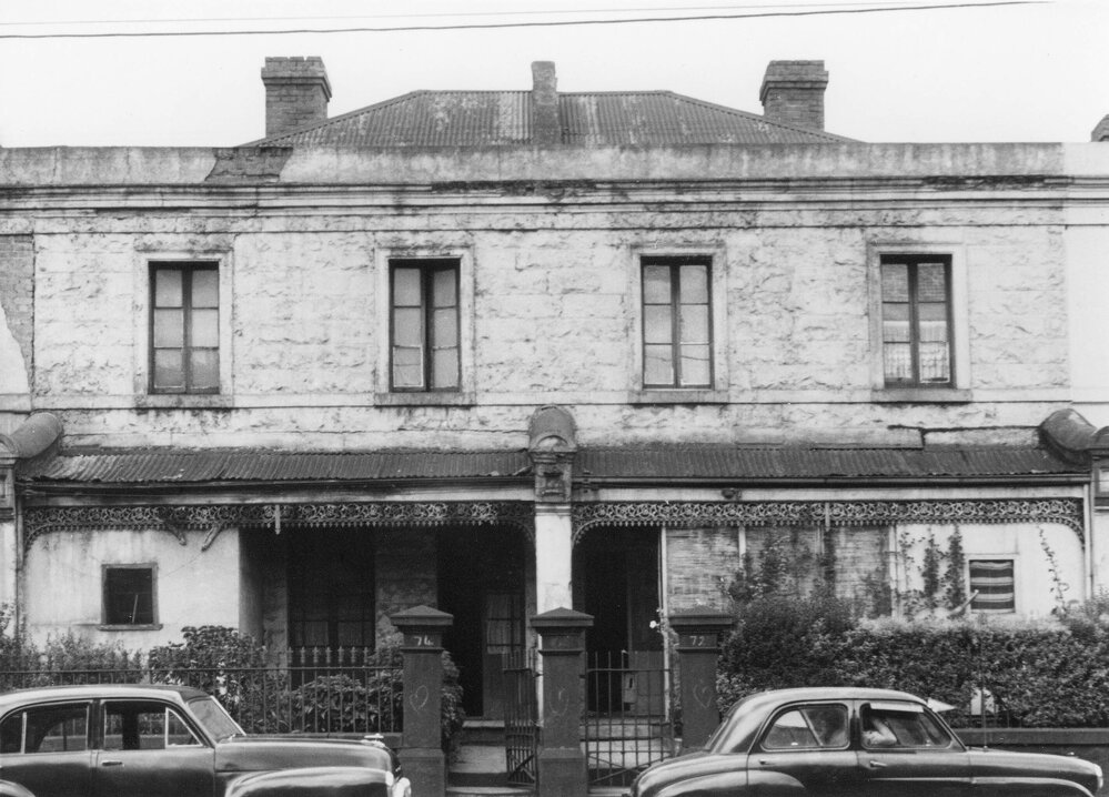 Houses in Glass Terrace, Gertrude Street, Fitzroy, Melbourne.