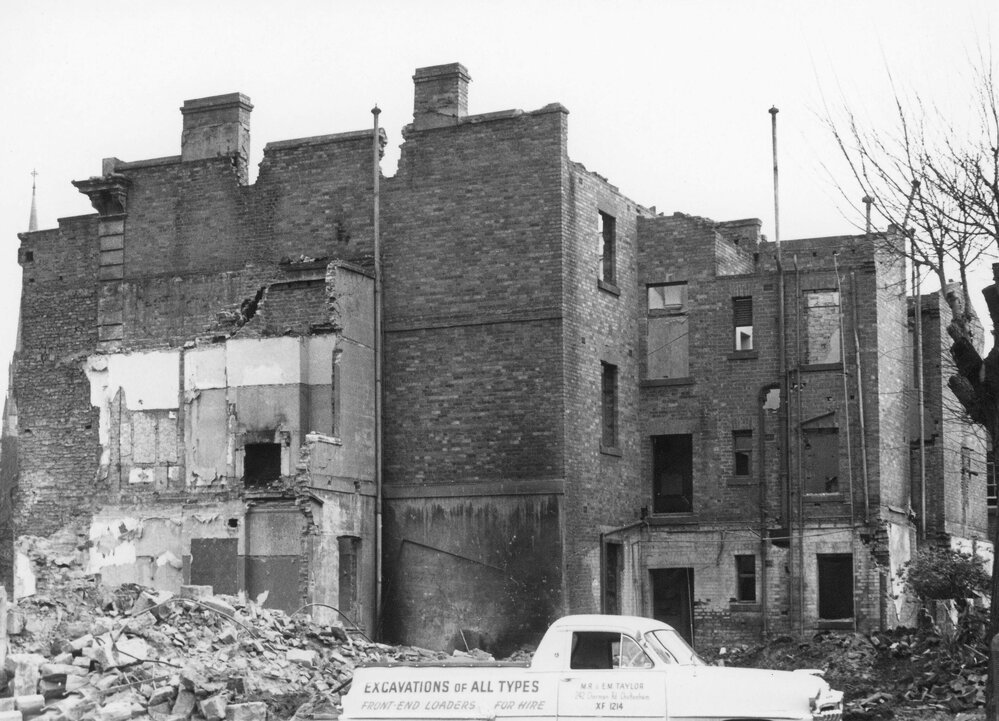 Buildings being demolished in Victoria Parade, Fitzroy, Melbourne.