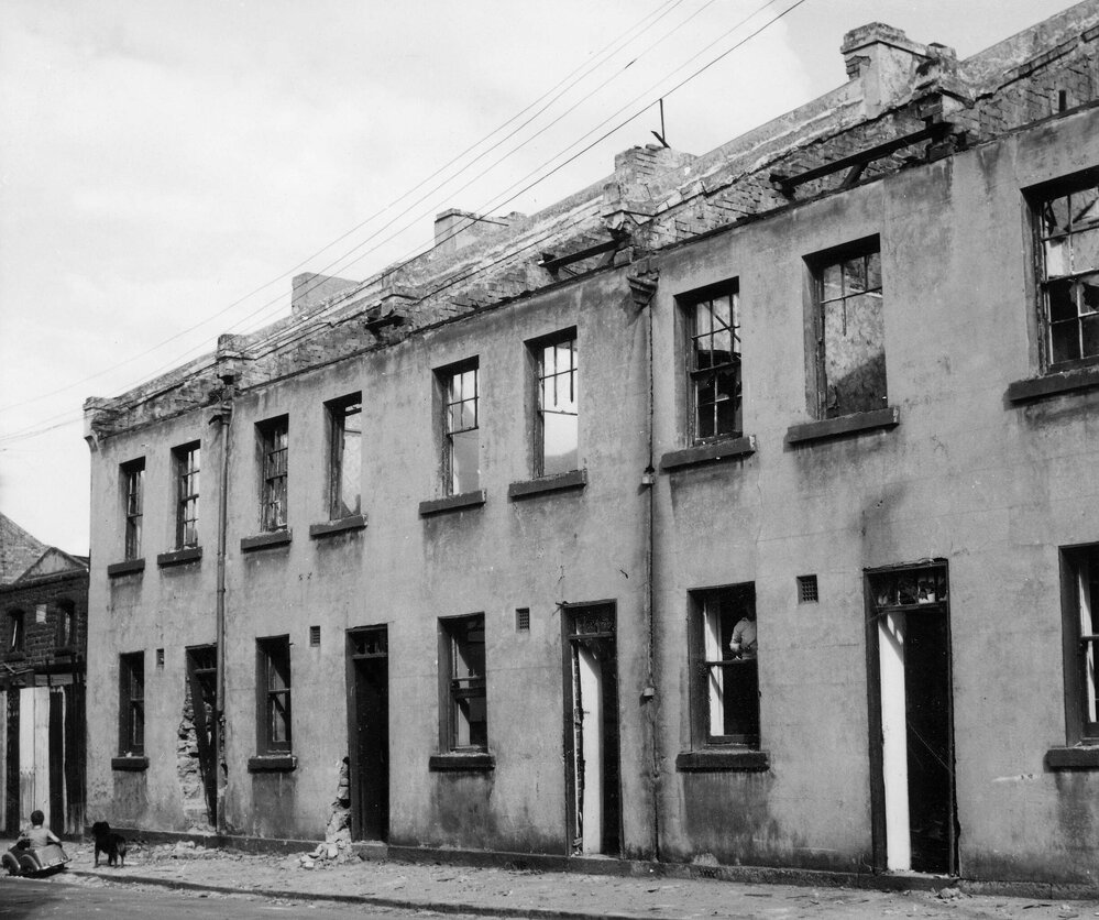Housing undergoing demolition in Marion Street, Fitzroy, Melbourne.