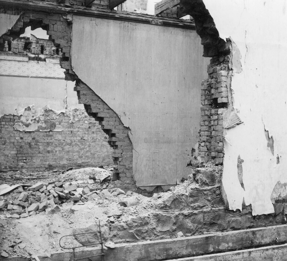 A partly demolished former hotel building in Napier Street, Fitzroy, Melbourne.