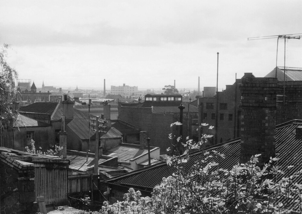 Looking North-east  across Fitzroy, Melbourne,  from number 35 Hanover Street.