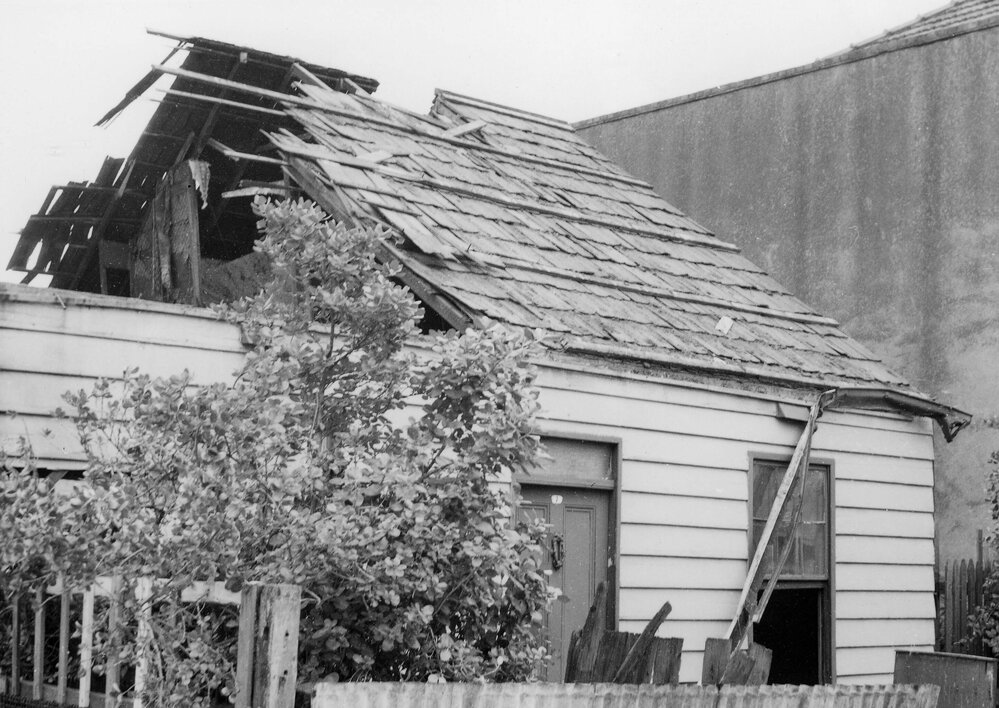 A house being demolished in Hanover Street, Fitzroy, Melbourne.