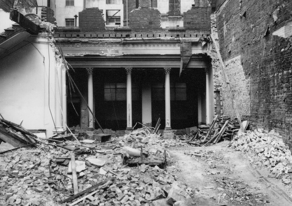 Demolition site, Bank of Adelaide, Collins Street, Melbourne, Victoria.