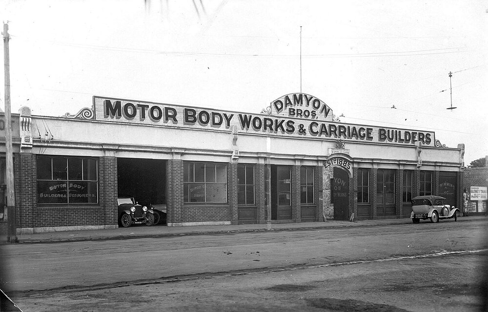 Damyon Bros. Motor Body Works and Carriage Builders.
