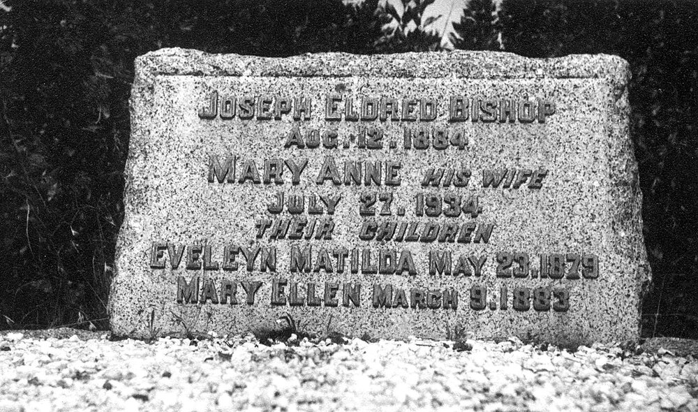 Grave Headstone of J. E. Bishop.