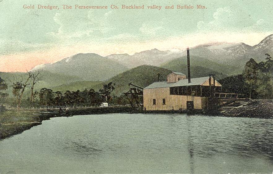 Gold Dredger, The Perseverance Co. Buckland Valley and Buffalo Mts.