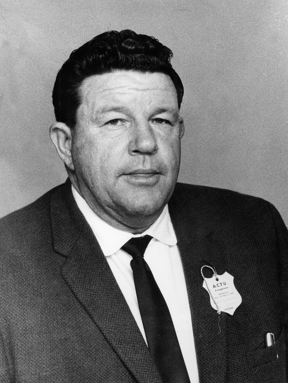 Portrait of Jack Wright, President of the Australian Workers Union in South Australia.