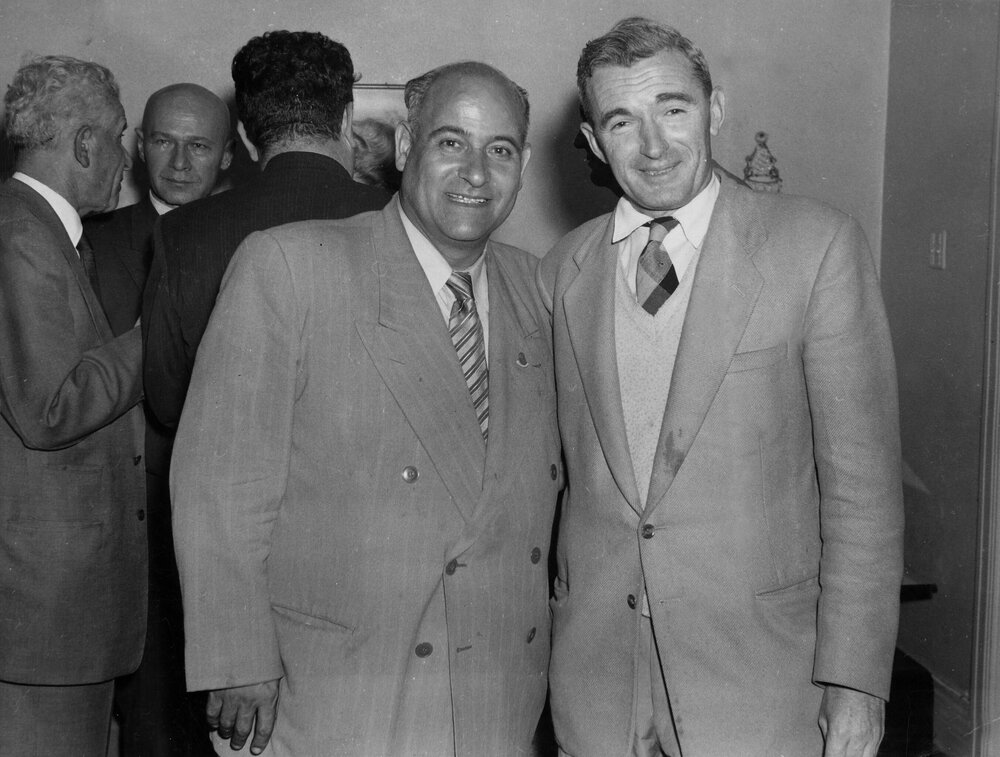 Frank Hardy at a writers' gathering.