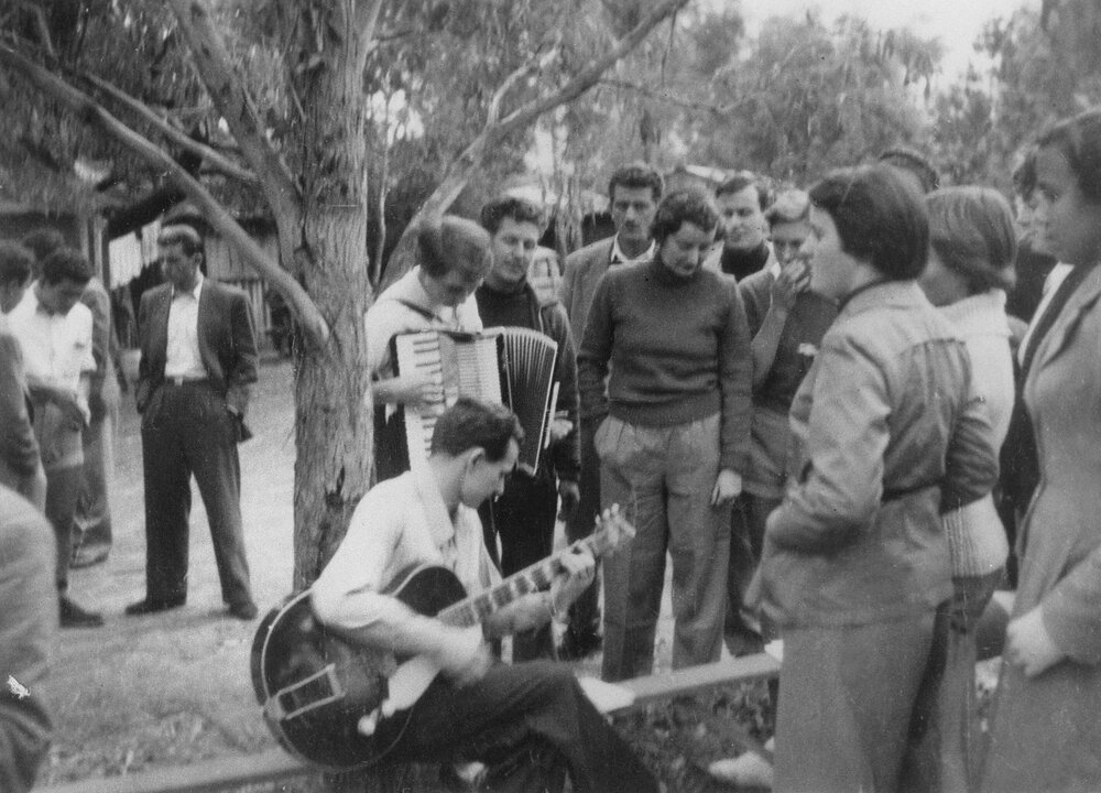A group of musical performers at Camp Eureka, Yarra Junction, Victoria.
