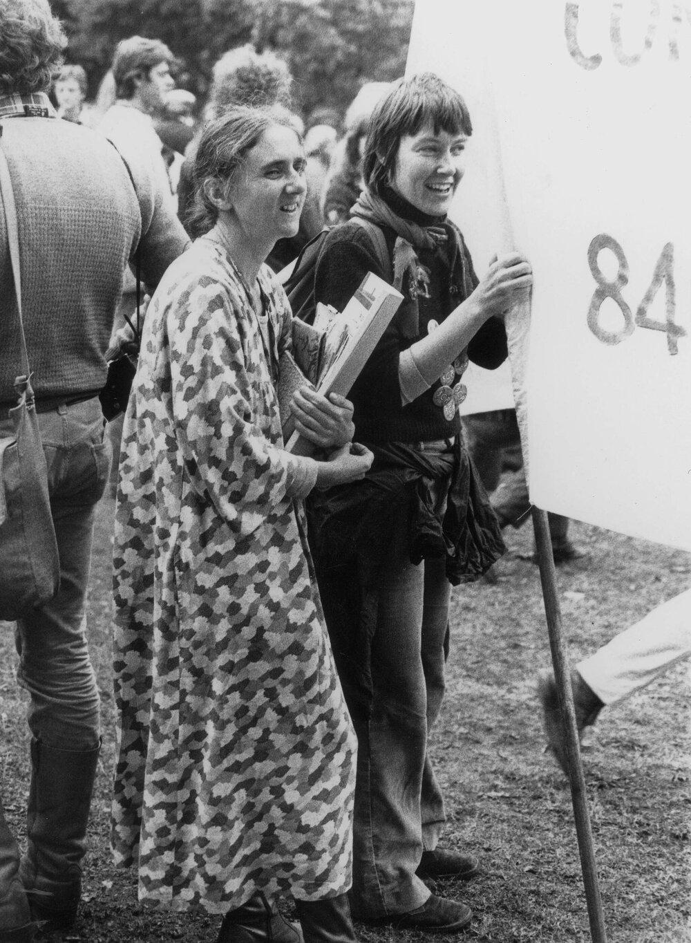 Nancy Atkin at an anti-uranium demonstration in Melbourne.