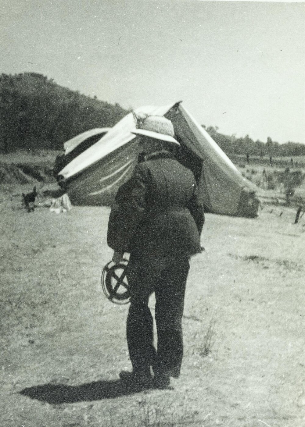Colin Flecker at Survey camp, University of Melbourne, 1939.