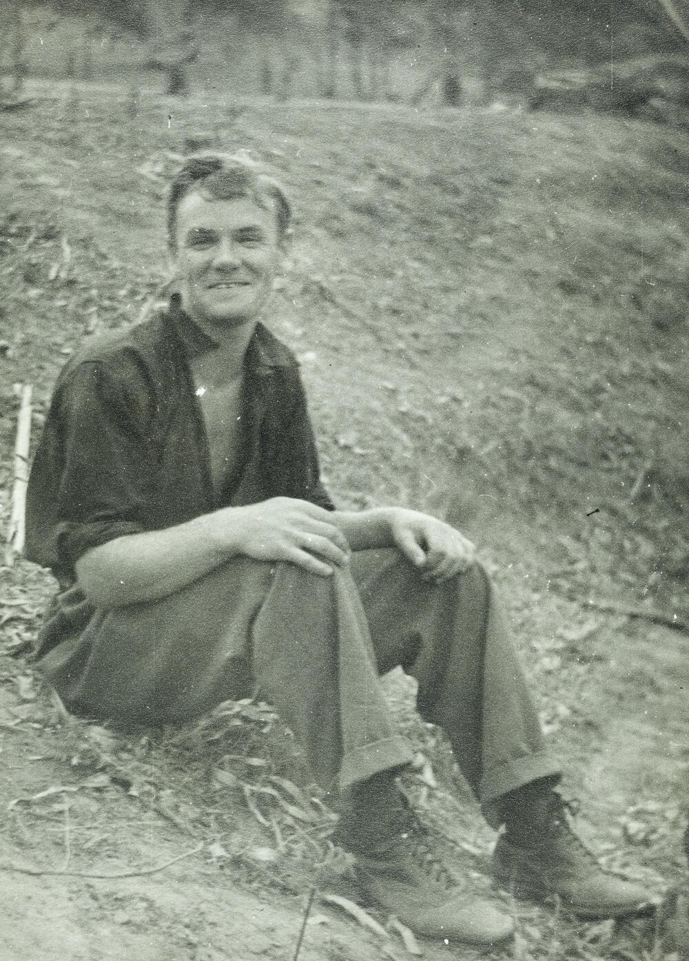 Aubrey Bailey at Survey camp, University of Melbourne, 1939.