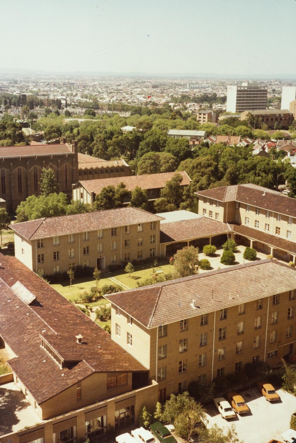 View from Redmond Barry Building, University of Melbourne, January 1978.