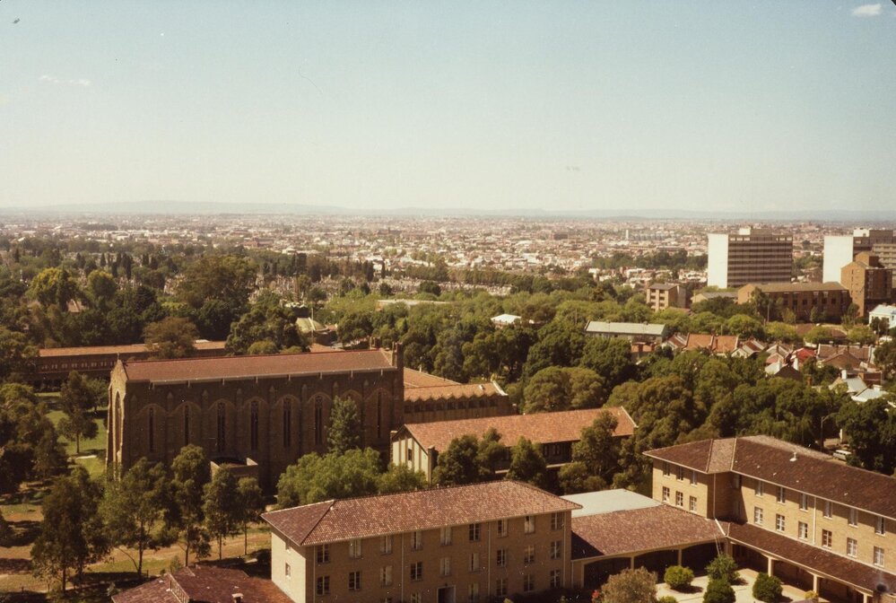View from Redmond Barry Building, University of Melbourne, January 1978.