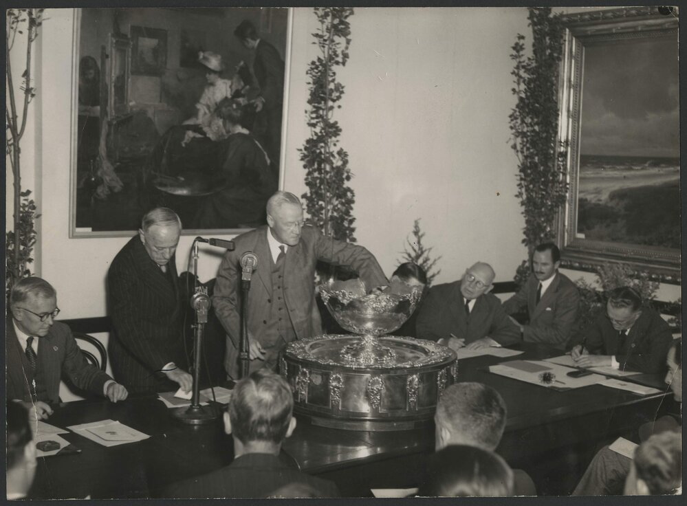 The Draw for the Davis Cup, Melbourne Town Hall, 1946