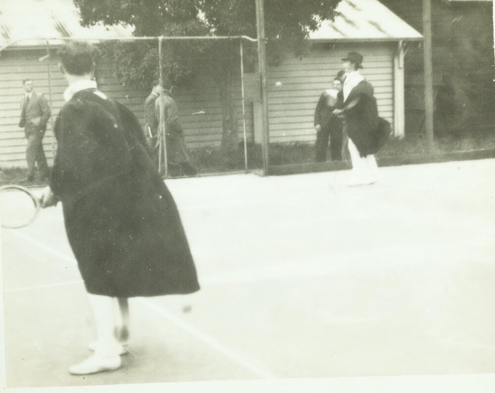 Social tennis match, University of Melbourne, August 1935.