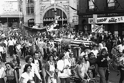Marchers at Palm Sunday rally, April 1984.