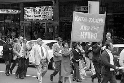 May Day March 1974 ; Greek? banner