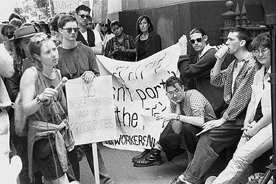 Prostitutes' Collective demonstrates outside the Supreme Court, January 1992.