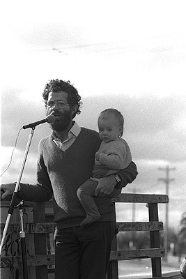 Don Hutton at Stop Omega Campaign rally in Yarram, 14th August 1977