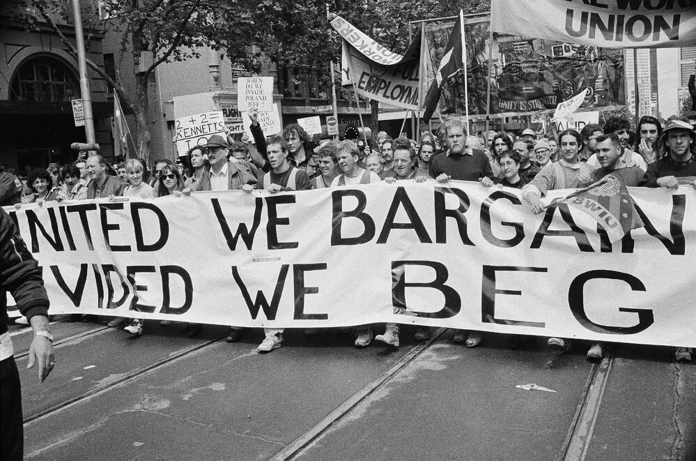 Anti-Kennett Government rally, 1992 - banner.