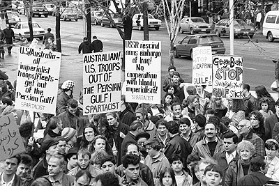 Gulf Crisis rally in City Square, 25th August 1990.