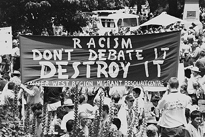 Anti-racism rally and march through Melbourne, 8th December 1996