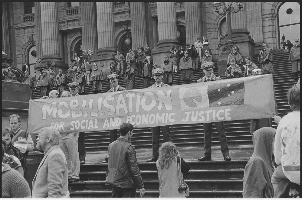 Anti-Kennett Government rally, 1992 - banner.
