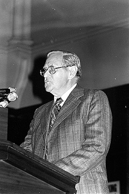 Patrick White at a Nuclear Arms Race meeting.