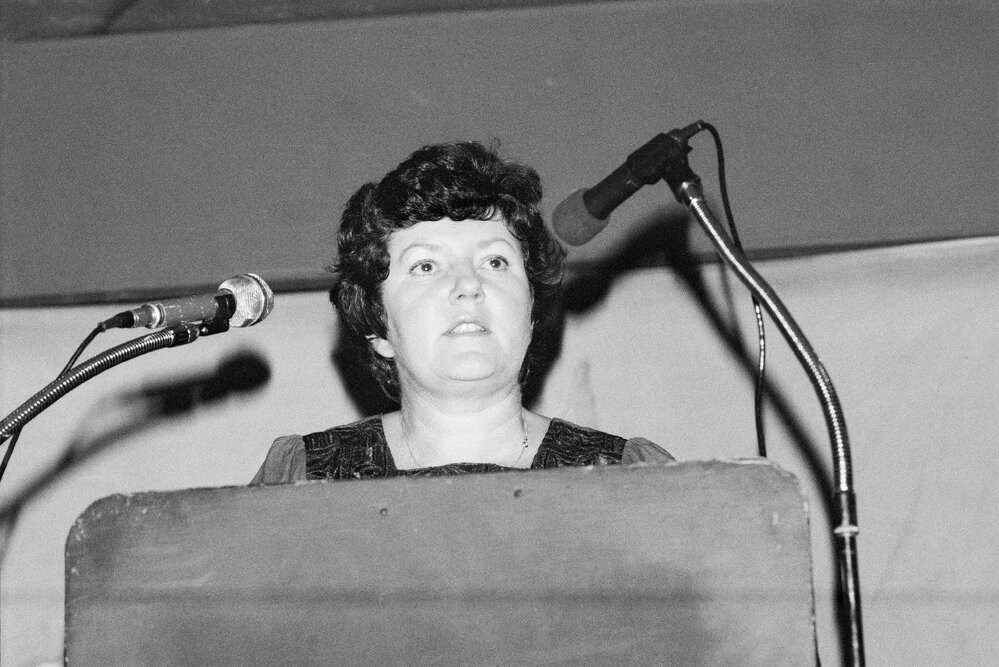 Joan Kirner at the Congress for International Co-operation and Disarmament (CICD) Hiroshima Day meeting.