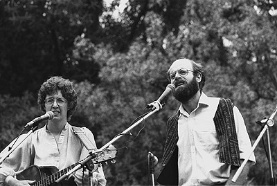 Faye and Terry White at the People for Nuclear Disarmament (PND) rally, March 1983.