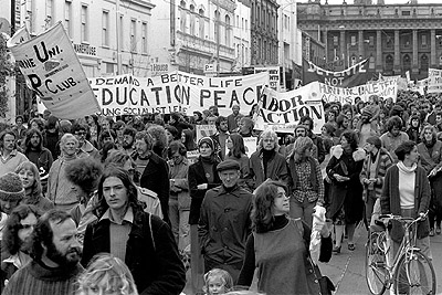 Banners at Movement Against Uranium Mining march, 3rd August 1978