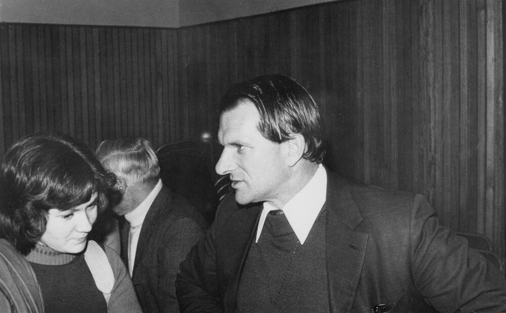 Laurie Carmichael at the reception for the Charge d'Affairs of the Embassy of the Democratic Republic of Vietnam, Nguyen Dy Nien.