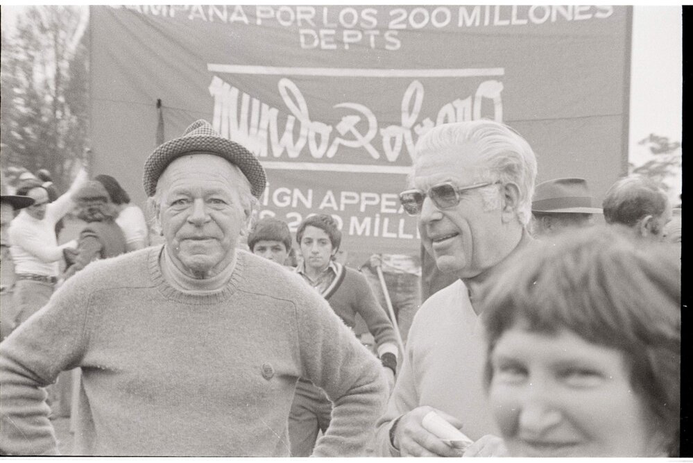 Ted Laurie, Sam Safir and Ailsa O'Connor at the May Day march in Melbourne 1975