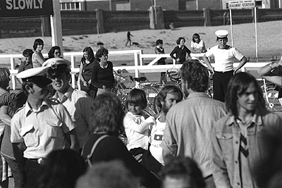 Joe Staats at USS Queenfish protest, Station Pier, Port Melbourne, 5th March 1978